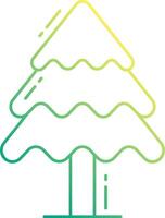 A tree with a green and yellow outline vector