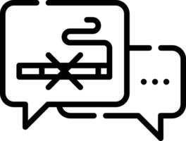 A black and white image of two speech bubbles with a cigarette in one vector