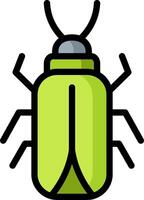 A green bug icon on a white background vector