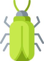 A green bug with long legs and a long tail vector