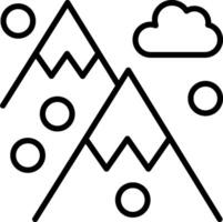A mountain with clouds and a cloud vector