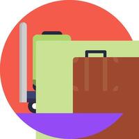 A suitcase and a suitcase are sitting on top of a suitcase vector