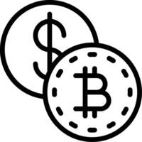 Bitcoin and dollar icon vector