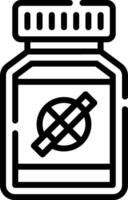 A bottle of pills with a cigarette in it vector