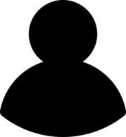 A black silhouette of a person with a circle around it vector