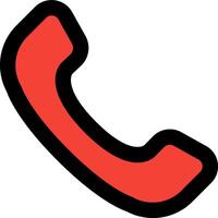 A red phone icon on a white background vector