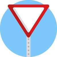 A traffic sign with a red triangle on it vector