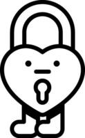 A heart shaped lock with a tongue sticking out vector
