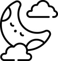 A crescent moon with clouds and clouds vector