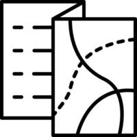 A map and a book icon vector