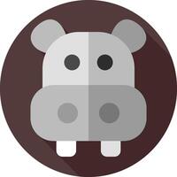 A hippo in a flat design icon vector