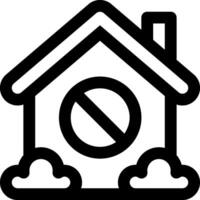 A house with a no entry sign on it vector