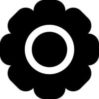 A black and white flower with a circle in the center vector