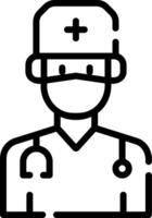 A doctor icon with a mask on his face vector