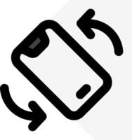 A phone is being turned around by a circular motion vector