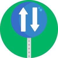 A traffic sign with two arrows pointing in different directions vector