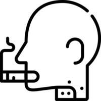 A black and white illustration of a man smoking a cigarette vector