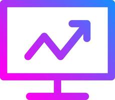 A computer monitor with an upward arrow on it vector