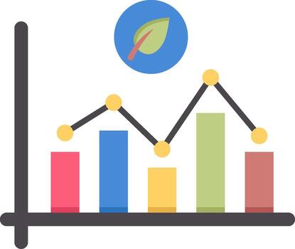 un grafico gráfico con un hoja en eso vector