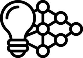 A light bulb with a network of dots vector