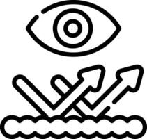 An eye is looking at a pile of money vector
