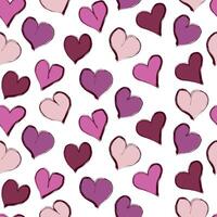 Seamless pattern with pink hearts on a white background, a traditional and timeless print perfect for Valentine's Day designs and romantic projects. vector