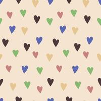 Seamless pattern with pastel-colored hearts, perfect for Valentine's Day prints. Soft and romantic design ideal for February 14 celebrations in style. vector