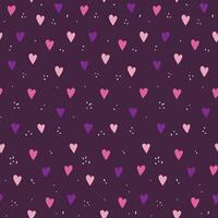 Seamless pattern featuring hearts on a purple background, creating a playful and vibrant design perfect for Valentine's Day or romantic-themed projects. vector