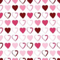 Seamless pattern with pink hearts on a white background. February 14. Classic pattern for Valentine's Day. illustration vector