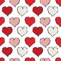 Seamless pattern featuring classic red hearts, perfect for Valentine's Day prints and romantic designs in a timeless style. vector