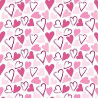 Seamless pattern with pink hearts on a white background for Valentine's Day. Universal print. illustration vector