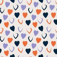 Seamless pattern with hearts. Can be used for wrapping paper and fabric and children's clothing printing. Minimalist background with simple shapes vector
