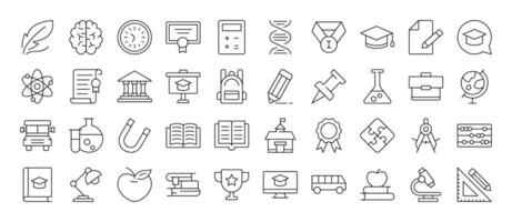 School, Student Book, University, Education Related Icon Set. Editable Stroke. Suitable for Web Sites, Books, Cards, Apps vector