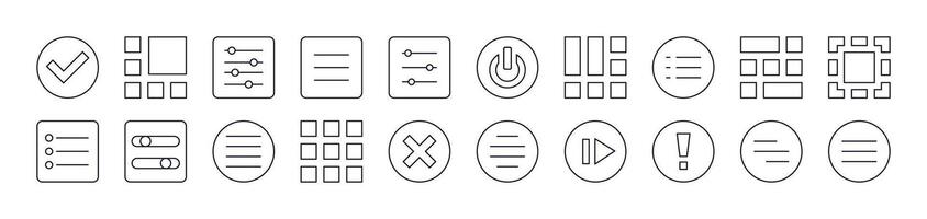 Interface Line Icon Bundle. Editable Stroke. Minimalistic Linear Pictogram for Design of Cards, Apps, Banners, Posts vector
