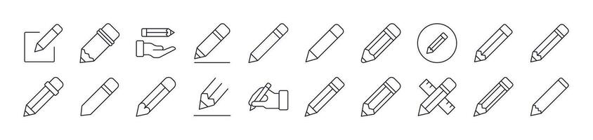 Pen Line Icon Collection. Editable Stroke. Minimalistic Linear Pictogram for Design of Cards, Apps, Banners, Posts vector
