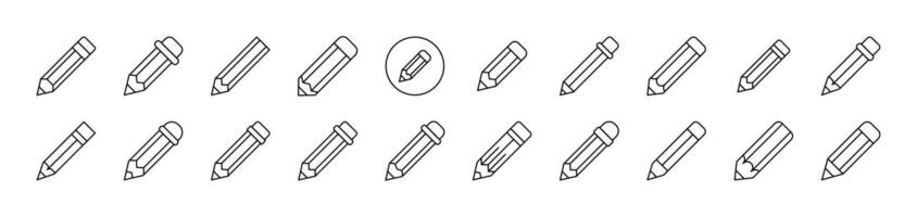 Pen and Pencils Related Line Icons for Web Sites, Books, Cards, Apps. Editable Stroke. Suitable for Web Sites, Books, Cards, Apps vector