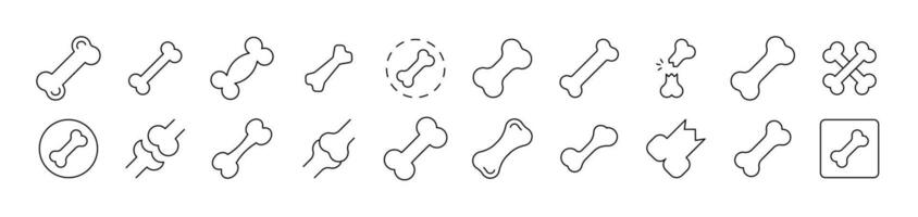 Bones Simple Isolated Line Icons Collection. Editable Stroke. Suitable for Web Sites, Books, Cards, Apps vector