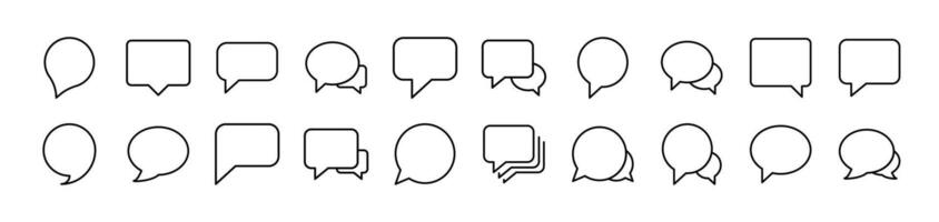 Speech Bubble Line Icon Pack. Editable Stroke. Minimalistic Linear Pictogram for Design of Cards, Apps, Banners, Posts vector