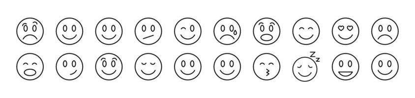 Smile Simple Isolated Line Icons Collection. Editable Stroke. Suitable for Web Sites, Books, Cards, Apps vector