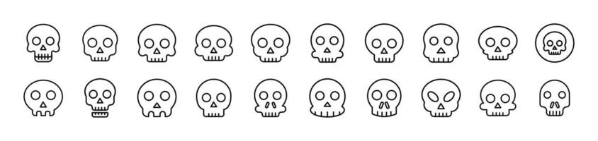 Skull Related Line Icons for Web Sites, Books, Cards, Apps. Editable Stroke. Suitable for Web Sites, Books, Cards, Apps vector