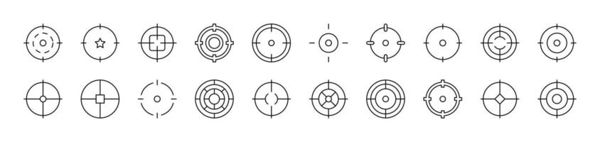 Target Bundle of Thin Icons. Editable Stroke. Suitable for Web Sites, Books, Cards, Apps vector