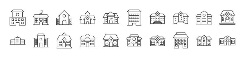 Building Related Line Icons for Web Sites, Books, Cards, Apps. Editable Stroke. Suitable for Web Sites, Books, Cards, Apps vector