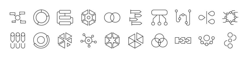 Hierarchy Icon Set for UI, Placards, Books, Apps. Editable Stroke. Suitable for Web Sites, Books, Cards, Apps vector