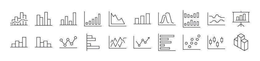 Progress Bar, Growth, Diagram Picture Collection. Editable Stroke. Perfect for Infographics, Articles, Books, Flyers, Banners vector