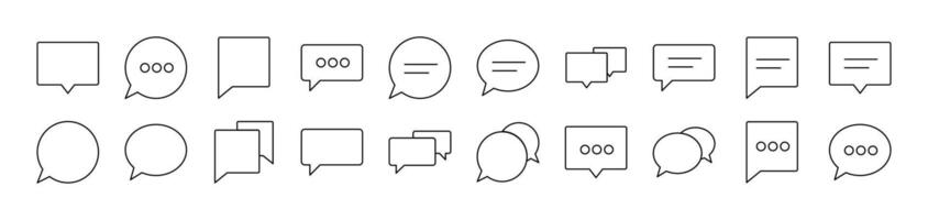 Speech Bubble as Communication and Dialogue Related Image Collection. Editable Stroke. Perfect for Infographics, Articles, Books, Flyers, Banners vector