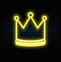 Hyperrealistic animated Neon Crown in trendy stylish colors. Futuristic technology.yellow vector