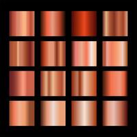 Bronze gradients set. Metallic bronze gradients. Elegant bronze gradients collection. vector