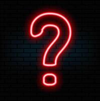 Outline 3 neon questions icon set. Glowing neon question marks, FAQ support, answer searching, questionnaire. Find problem decision. Unknown surprise, secret, mystery. Quest, puzzle. .red vector