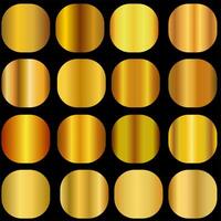 metallic gold gradient palette background collection. vector