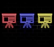 data analysis diagram financial business framework presentation. neon style. vector